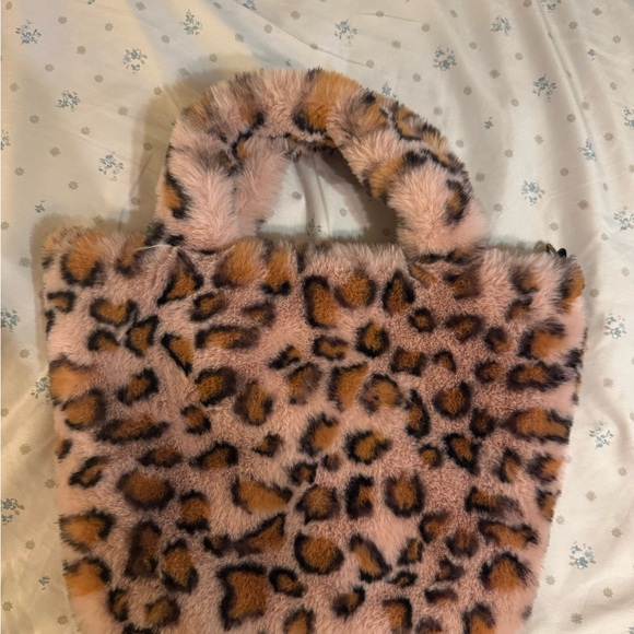 Handbags - Leopard Print Faux Fur Bag